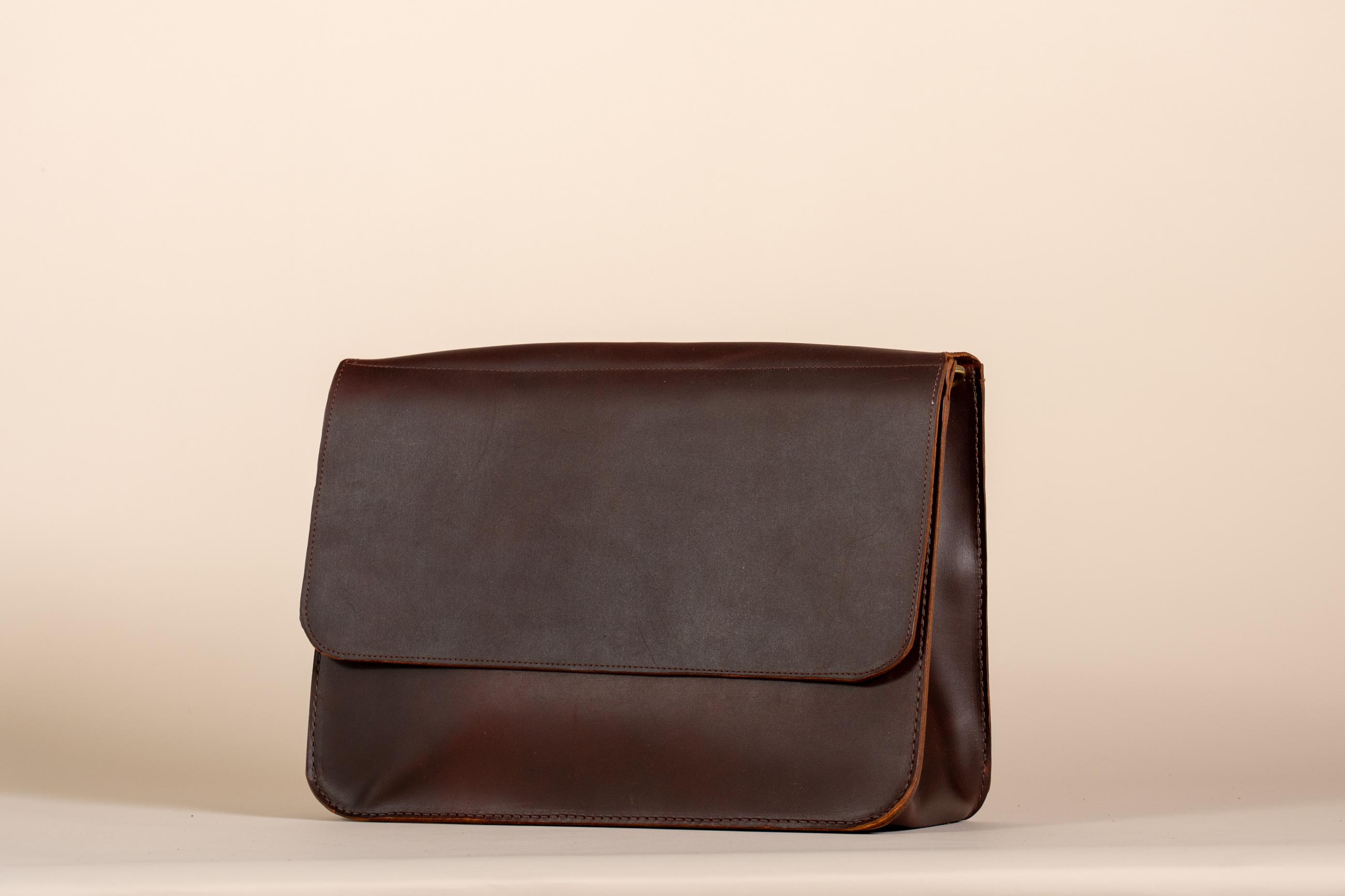 Indigo Laine The Satchel in Tobacco, handcrafted leather Satchel