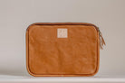Indigo Laine The Laptop Sleeve in Camel, handcrafted leather laptop sleeve