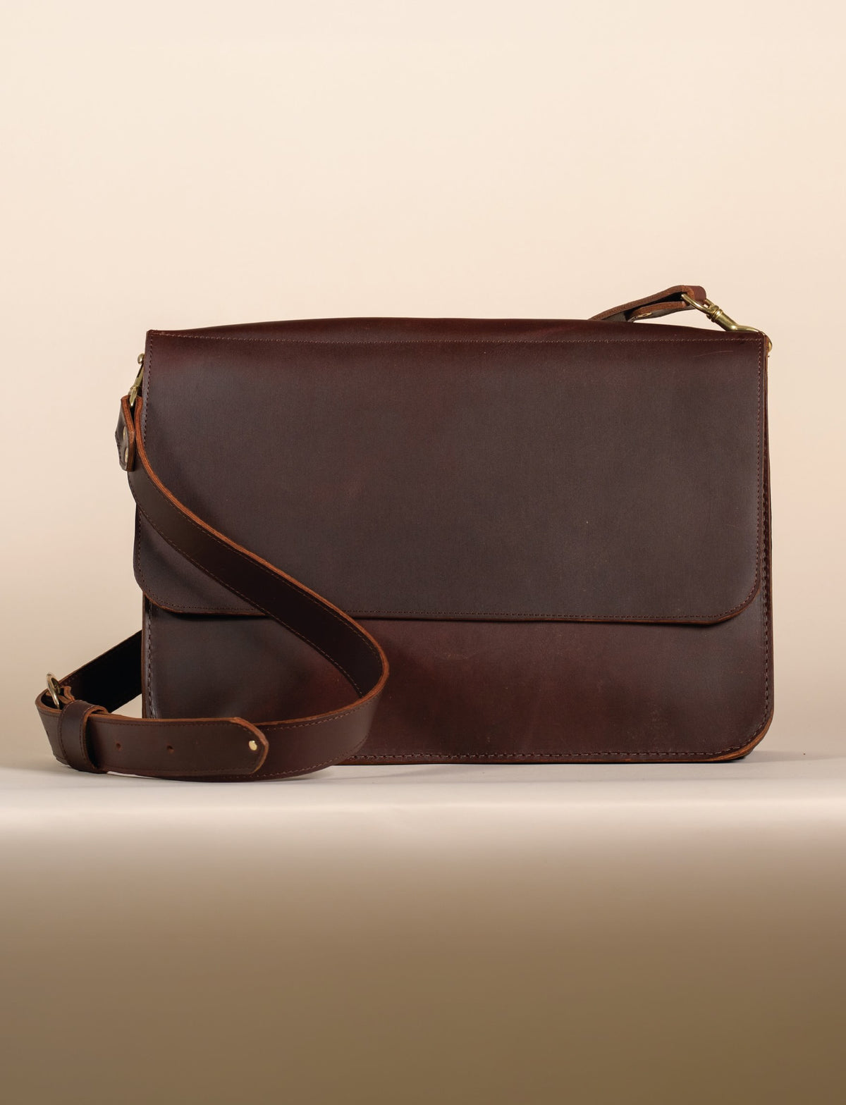 Indigo Laine The Satchel in Tobacco, handcrafted leather Satchel