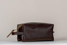 Indigo Laine The Toiletry Kit in Tobacco, handcrafted leather toiletry kit