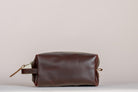 Indigo Laine The Toiletry Kit in Tobacco, handcrafted leather toiletry kit