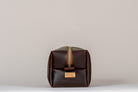 Indigo Laine The Toiletry Kit in Tobacco, handcrafted leather toiletry kit
