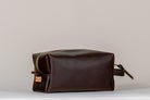 Indigo Laine The Toiletry Kit in Tobacco, handcrafted leather toiletry kit